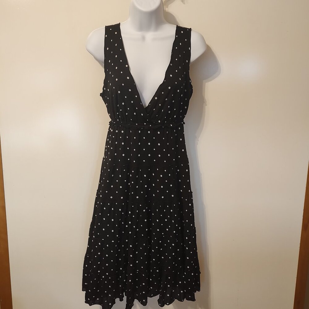 Women's Style & Co Black & White Polk-a-Dot Short Dress in Size Small